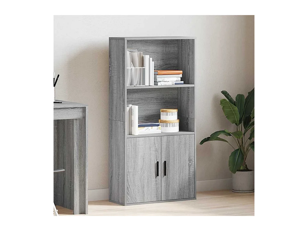 Bibliothèque | Etagère de rangement | Meuble de rangement sonoma gris 60x24x120 cm bois d'ingénierie