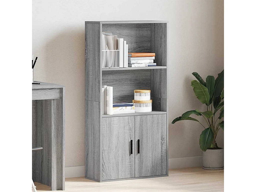 Bibliothèque | Etagère de rangement | Meuble de rangement sonoma gris 60x24x120 cm bois d'ingénierie