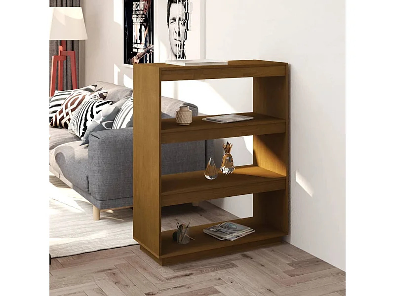 Libreria | Scaffale | Mobile di stoccaggio Divisorio Ambra 80x35x103 cm in Massello di Pino