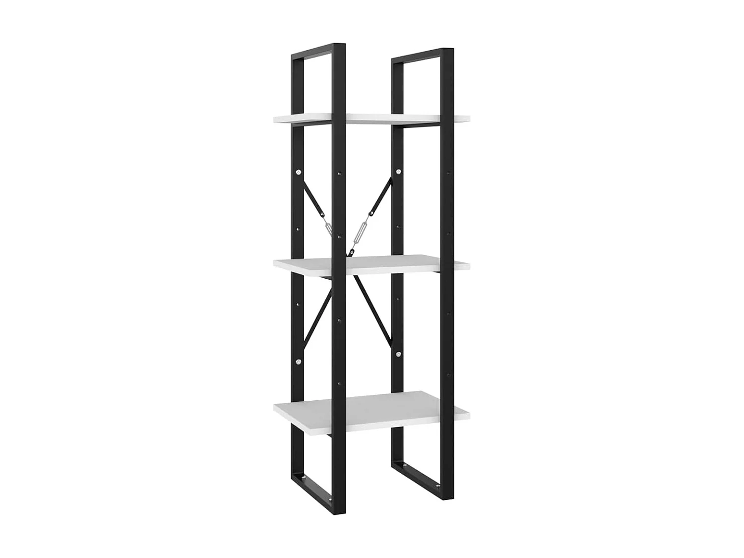 Bibliothèque | Etagère de rangement | Meuble de rangement à 3 niveaux blanc 40x30x105 cm bois d'ingénierie