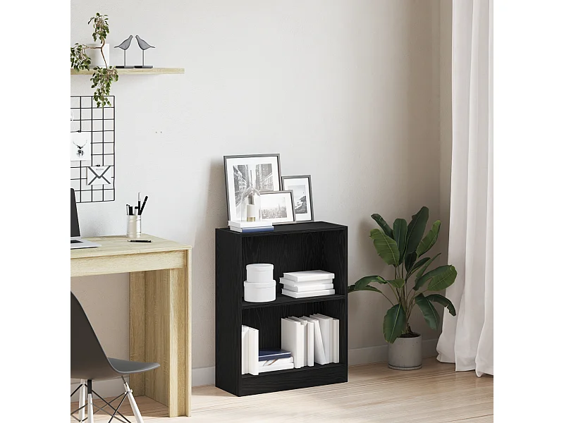Bibliothèque | Etagère de rangement | Meuble de rangement Noire 60x24x76 cm en bois d'ingénierie