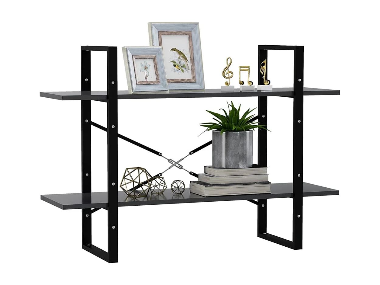 Bibliothèque | Etagère de rangement | Meuble de rangement à 2 niveaux gris 100x30x70 cm bois d'ingénierie