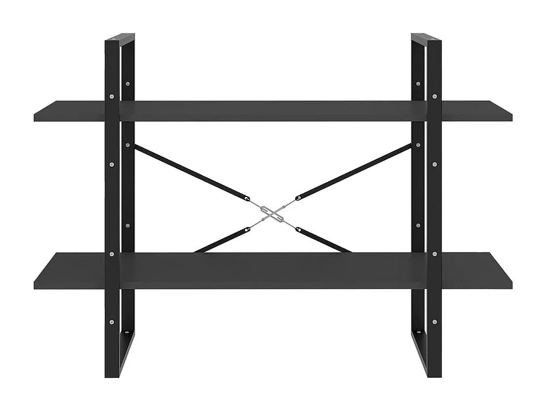 Libreria | Scaffale | Mobile di stoccaggio a 2 Ripiani Grigia 100x30x70 cm in Legno Multistrato