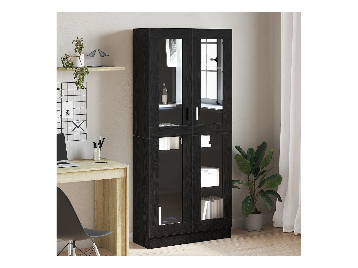 Armadi per libri | Scaffali libri | Mobili di stoccaggio 2 pz Nero Rovere 82,5x30,5x185 cm in legno ingegnerizzato