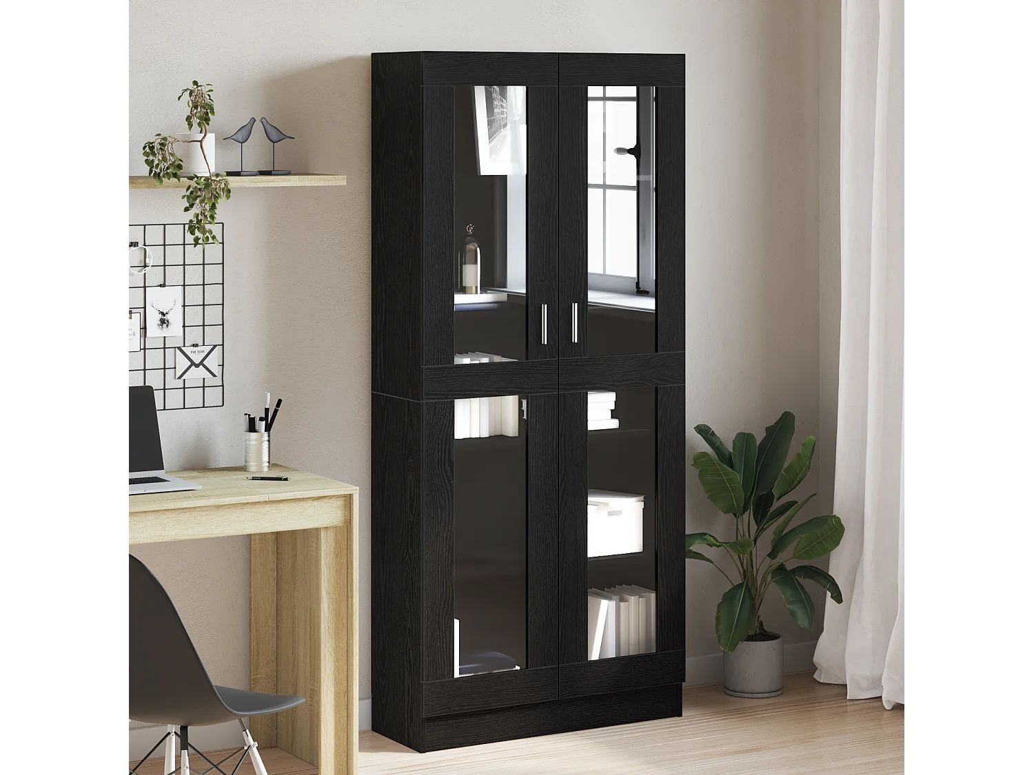 Armadi per libri | Scaffali libri | Mobili di stoccaggio 2 pz Nero Rovere 82,5x30,5x185 cm in legno ingegnerizzato
