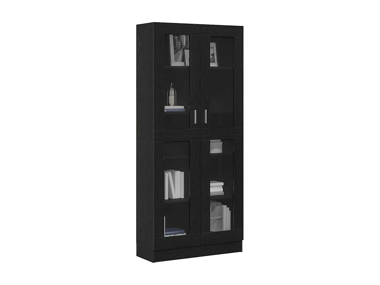 Armadi per libri | Scaffali libri | Mobili di stoccaggio 2 pz Nero Rovere 82,5x30,5x185 cm in legno ingegnerizzato