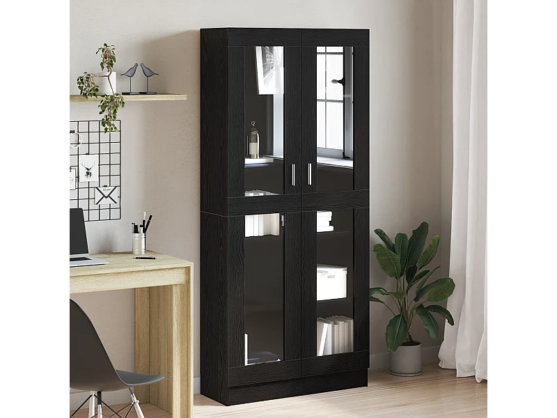 Bibliothèques | Etagère de rangement | Meuble de rangement 2 pcs Chêne Noir 82,5x30,5x185 cm Bois d'ingénierie