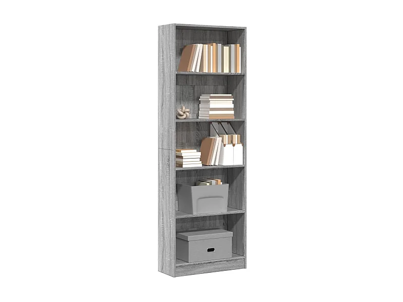 Libreria | Scaffale | Mobile di stoccaggio Grigio Sonoma 60x24x176 cm in Legno Multistrato