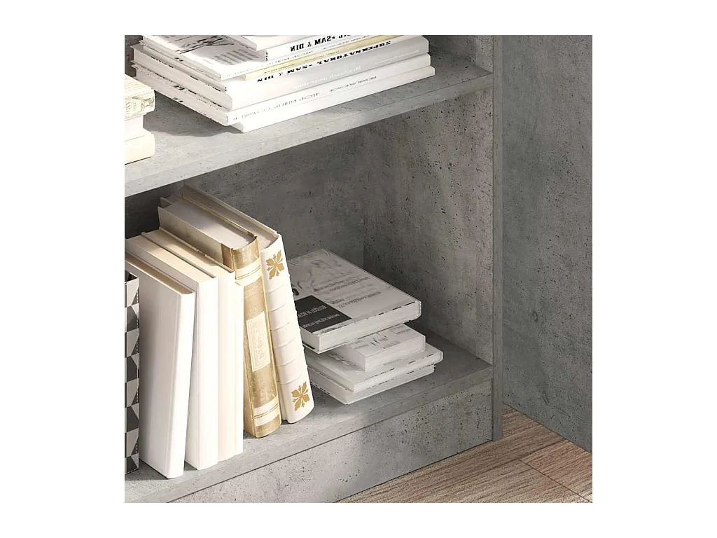 Bibliothèque | Etagère de rangement | Meuble de rangement gris béton 80x24x109 cm bois d'ingénierie
