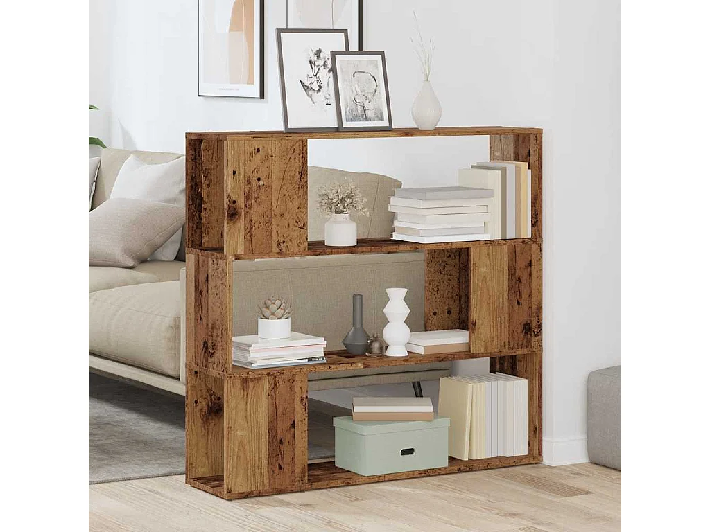 Libreria | Scaffale | Mobile di stoccaggio Divisorio in Legno Vecchio 100x24x94 cm