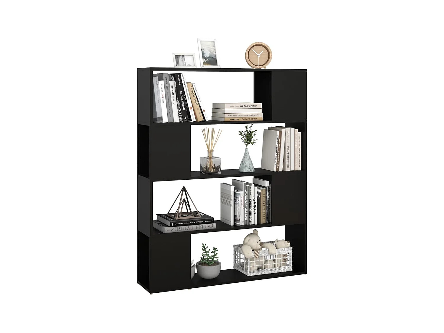 Bibliothèque | Etagère de rangement | Meuble de rangement Noir 100x24x124 cm