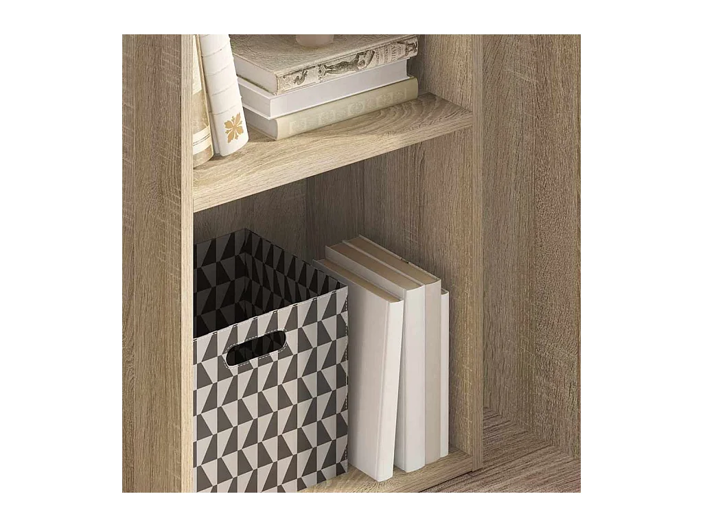 Bibliothèque | Etagère de rangement | Meuble de rangement à 2 niveaux Chêne sonoma Bois d’ingénierie