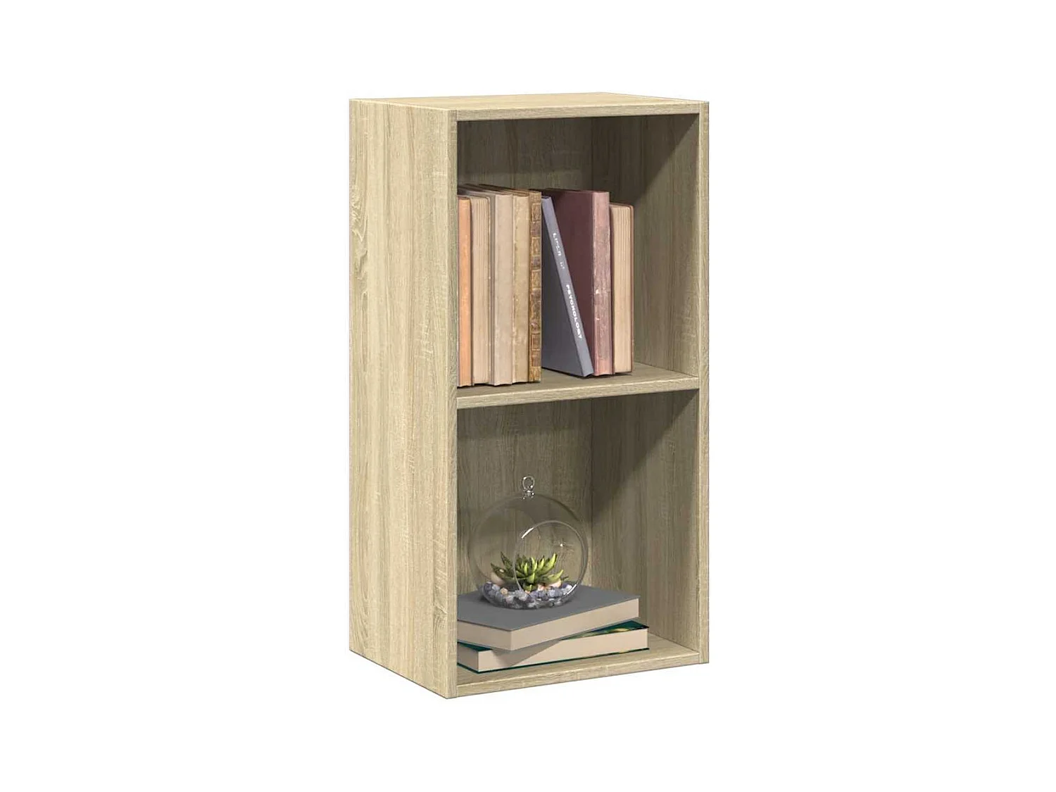 Bibliothèque | Etagère de rangement | Meuble de rangement à 2 niveaux Chêne sonoma Bois d’ingénierie
