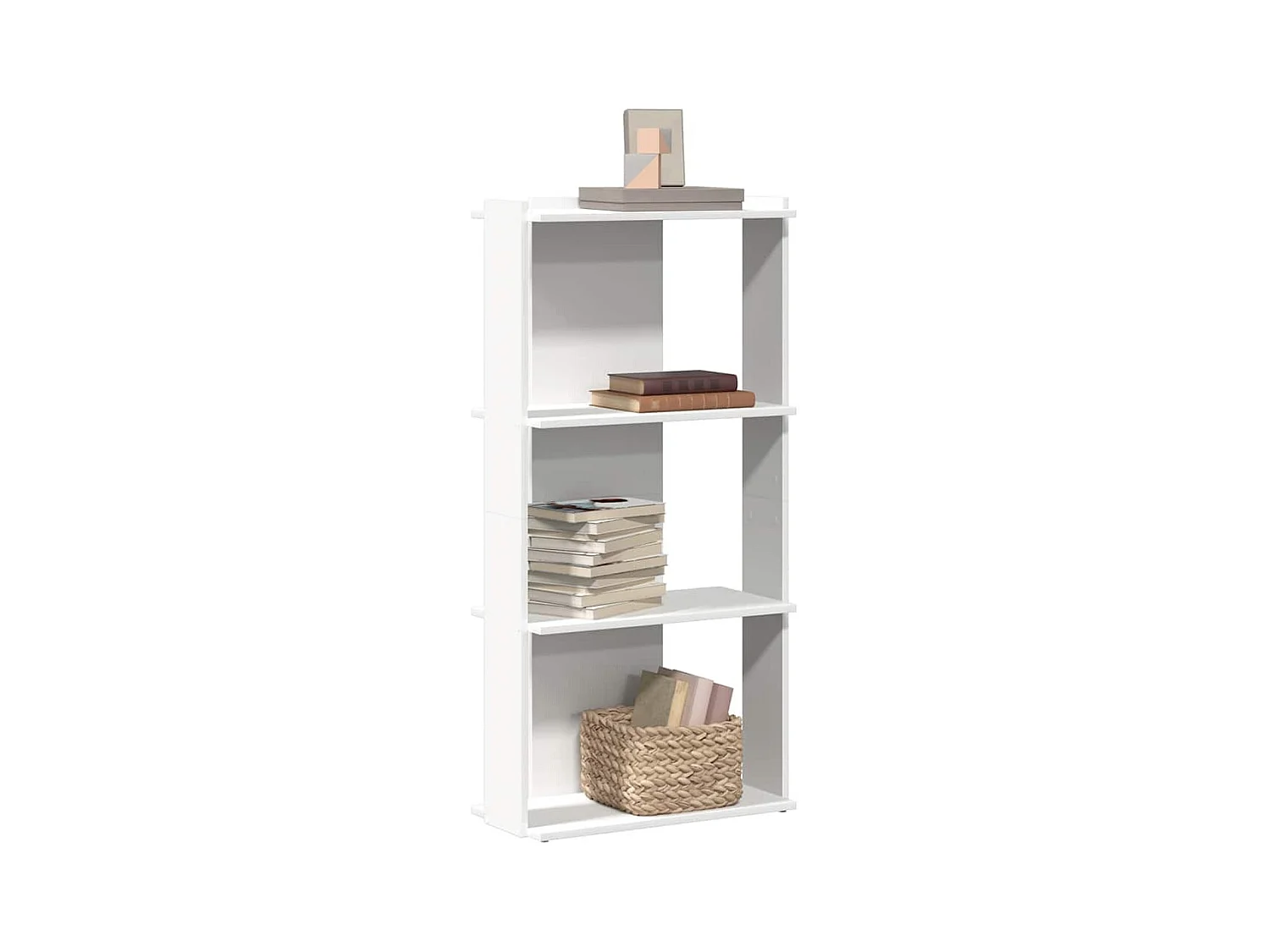 Bibliothèque | Etagère de rangement | Meuble de rangement à 3 niveaux blanc 60x30x120 cm bois d'ingénierie