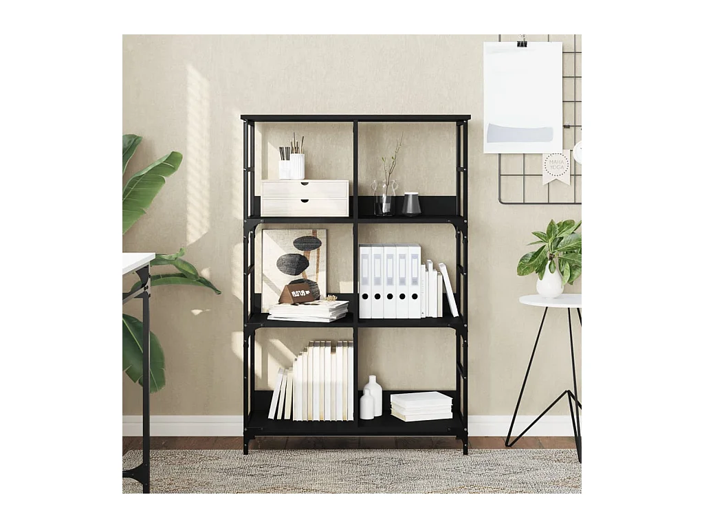 Libreria | Scaffale | Mobile di stoccaggio Nera 78,5x33x117,5 cm in Legno Multistrato