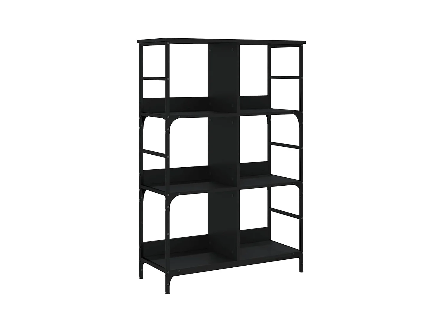 Libreria | Scaffale | Mobile di stoccaggio Nera 78,5x33x117,5 cm in Legno Multistrato