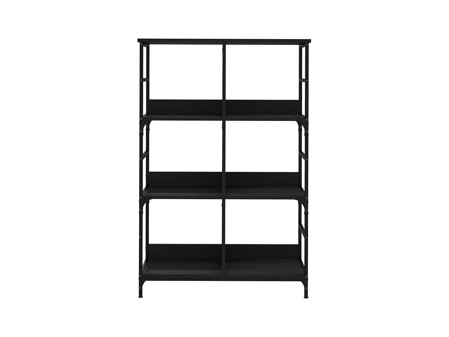 Libreria | Scaffale | Mobile di stoccaggio Nera 78,5x33x117,5 cm in Legno Multistrato