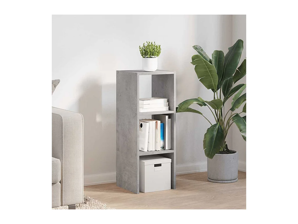 Bibliothèque | Etagère de rangement | Meuble de rangement empilable gris béton 30x30x80 cm bois d'ingénierie
