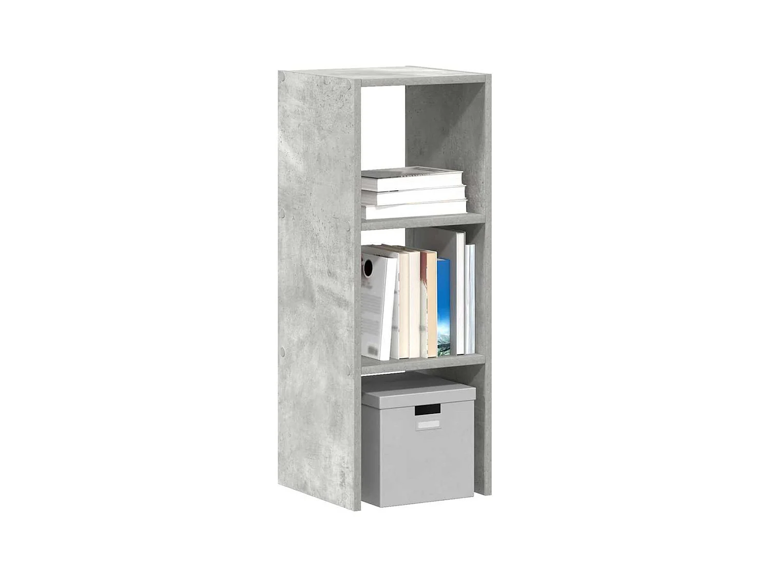 Libreria | Scaffale | Mobile di stoccaggio Impilabili Grigio Cemento 30x30x80cm Legno Multistrato