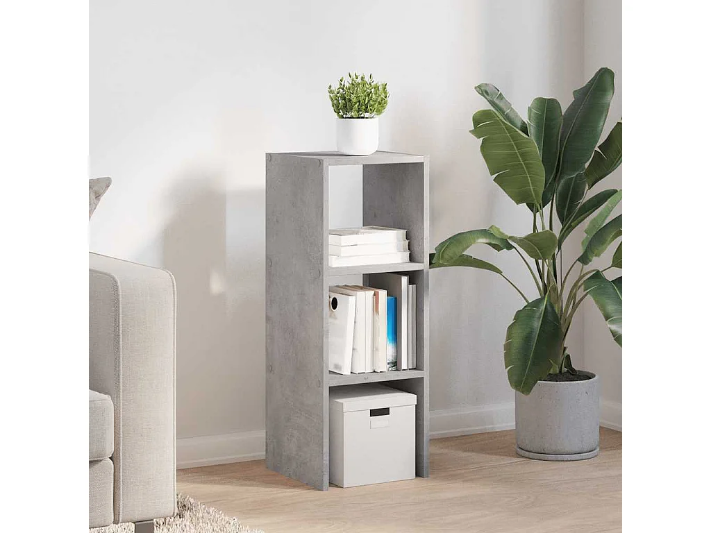 Libreria | Scaffale | Mobile di stoccaggio Impilabili Grigio Cemento 30x30x80cm Legno Multistrato