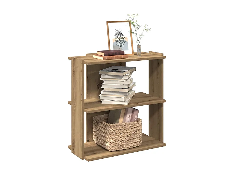 Bibliothèque | Etagère de rangement | Meuble de rangement à 3 niveaux chêne artisanal 60x30x60 cm