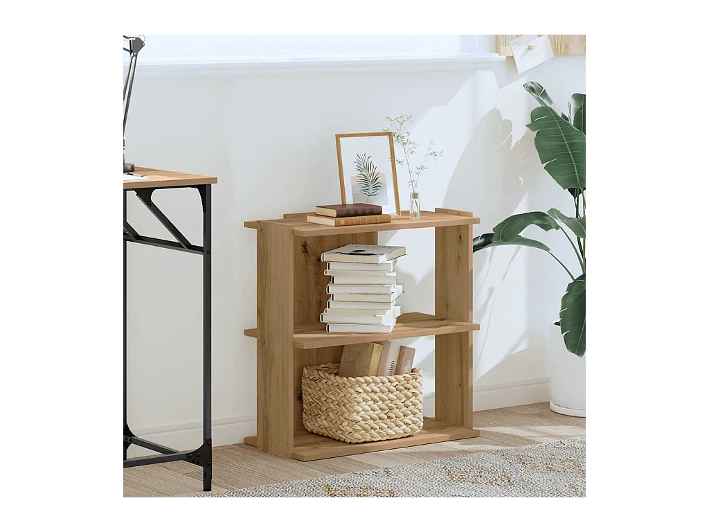 Bibliothèque | Etagère de rangement | Meuble de rangement à 3 niveaux chêne artisanal 60x30x60 cm