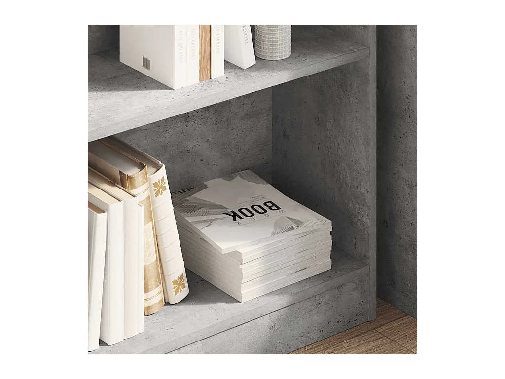 Bibliothèque | Etagère de rangement | Meuble de rangement Gris béton 80x24x75 cm Bois d'ingénierie