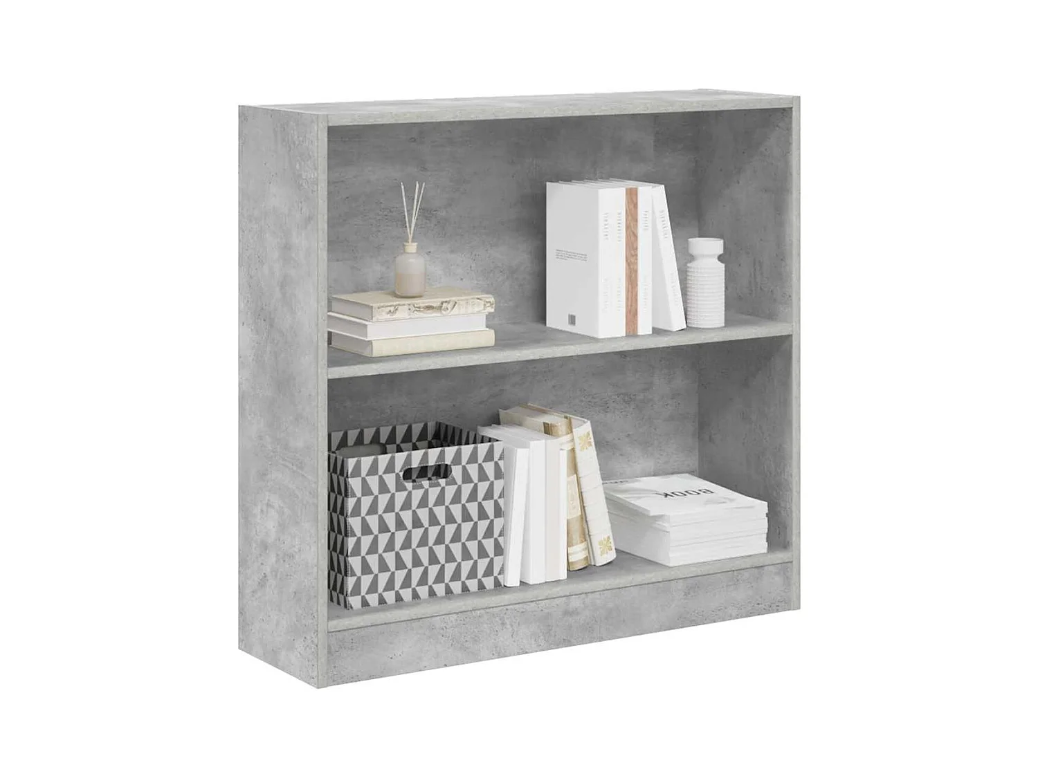 Bibliothèque | Etagère de rangement | Meuble de rangement Gris béton 80x24x75 cm Bois d'ingénierie