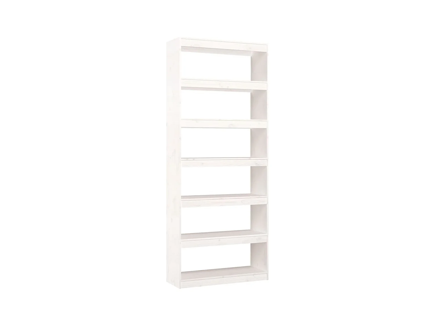 Libreria | Scaffale | Mobile di stoccaggio Divisorio Bianco 80x30x199,5 cm in Massello di Pino