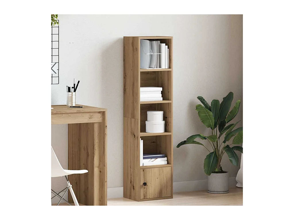 Bibliothèque | Etagère de rangement | Meuble de rangement chêne artisanal 31x24x127 cm bois d'ingénierie