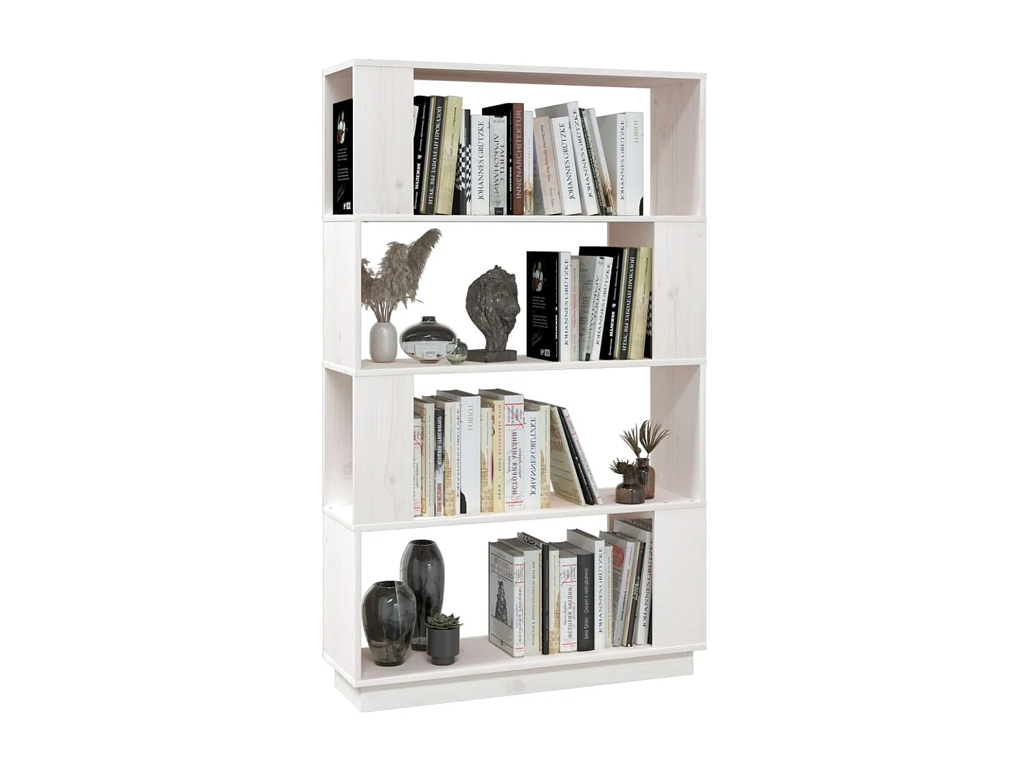 Bibliothèque | Etagère de rangement | Meuble de rangement Blanc 80x25x132 cm Pin massif
