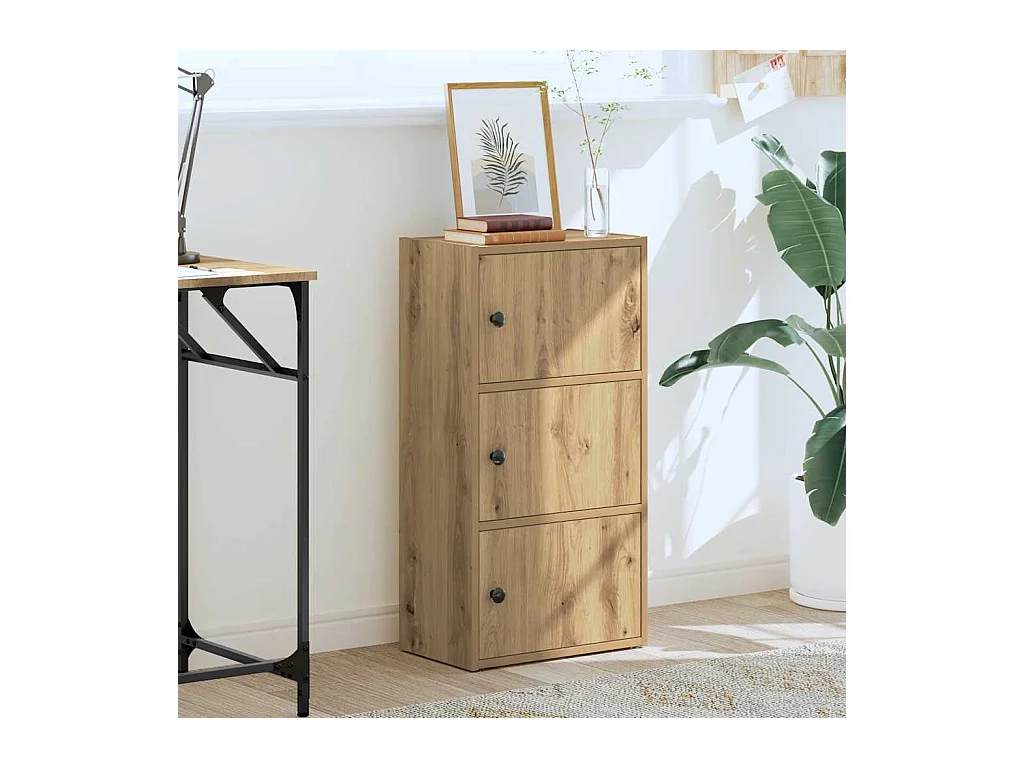 Bibliothèque | Etagère de rangement | Meuble de rangement chêne artisanal 40x24x77 cm bois d'ingénierie