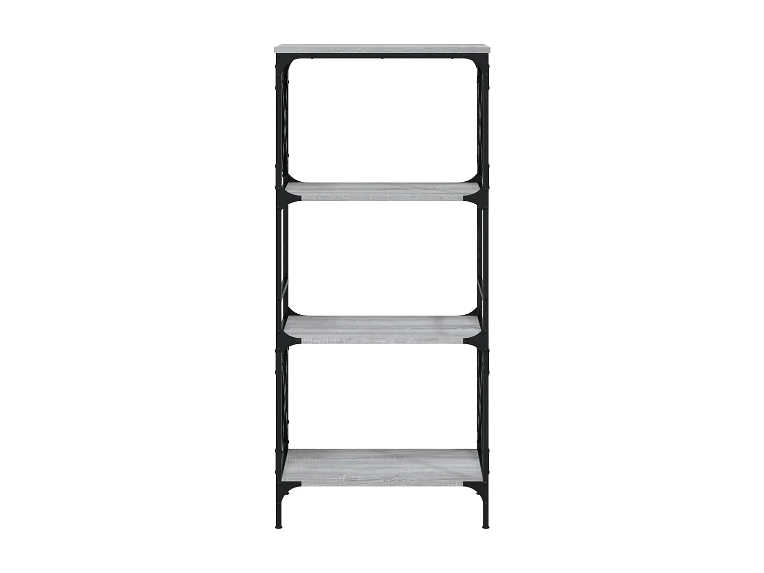 Bibliothèque | Etagère de rangement | Meuble de rangement à 4 niveaux sonoma gris 59x35x132 cm