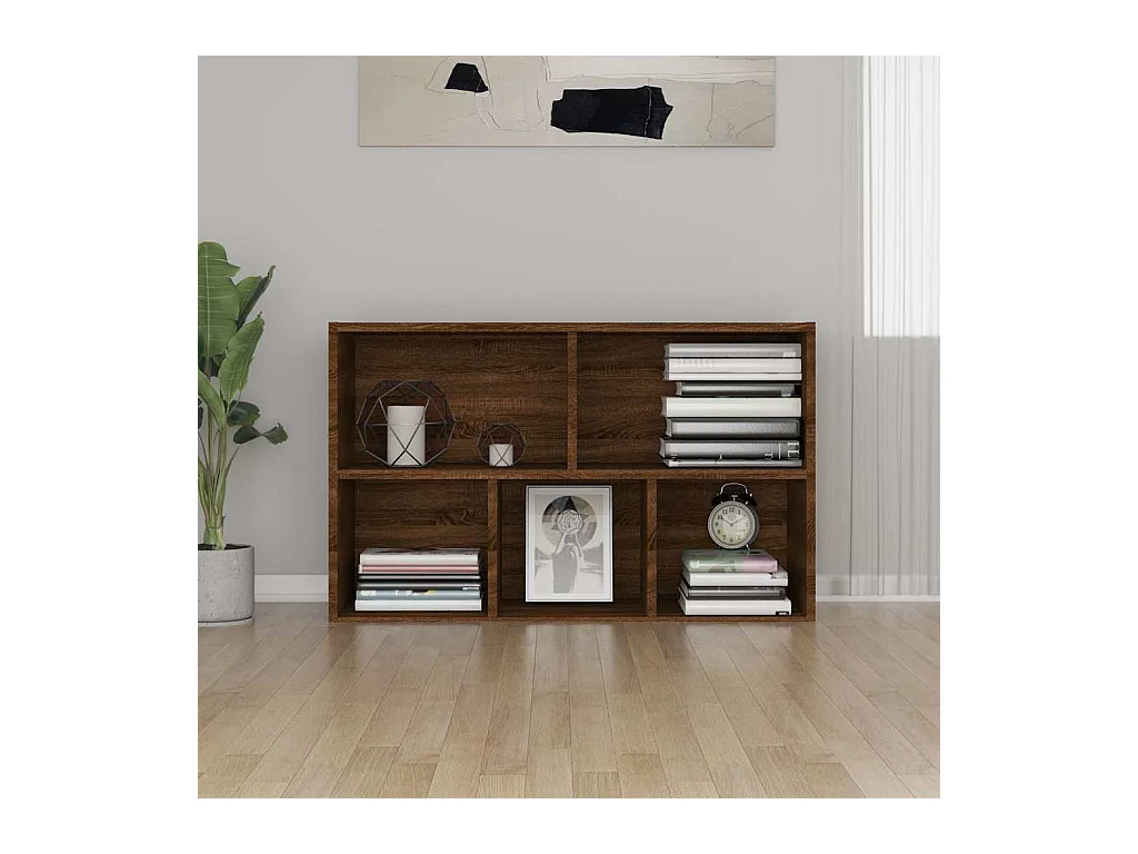 Libreria | Scaffale | Mobile di stoccaggio Credenza Rovere Marrone 50x25x80 cm Legno Multistrato