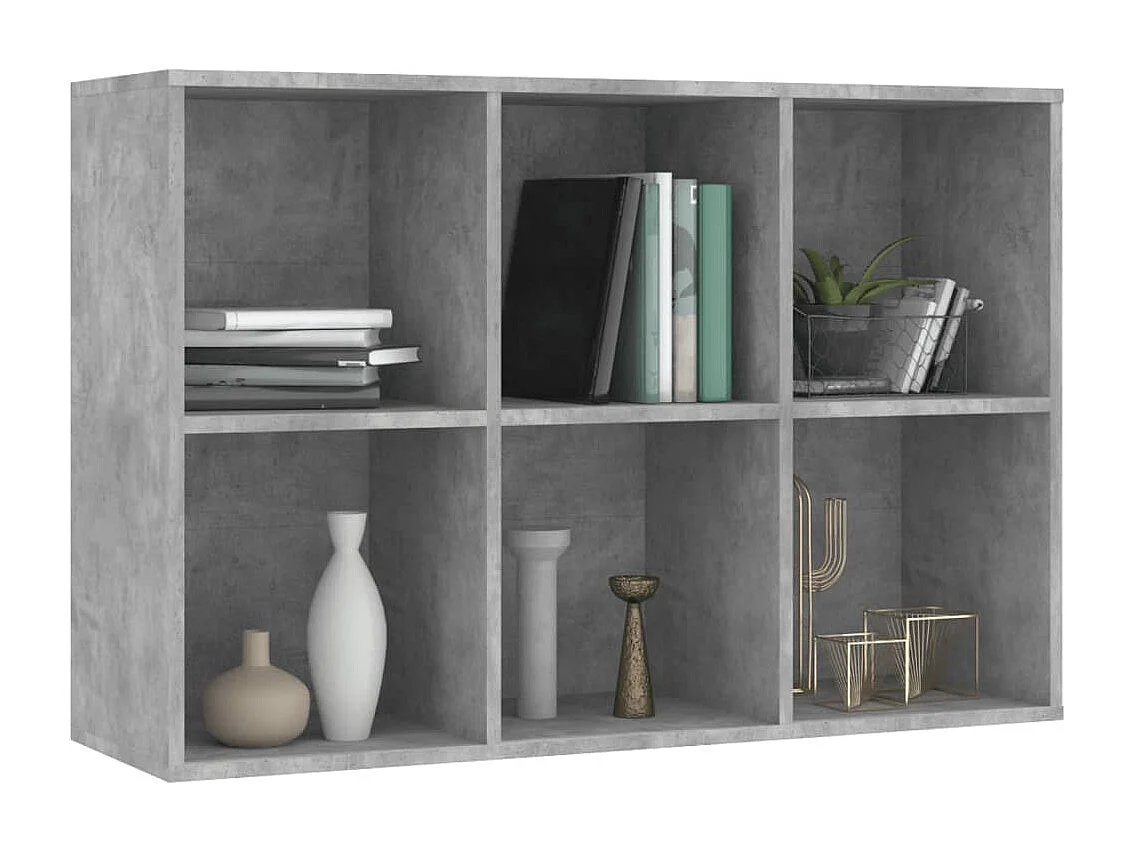 Bibliothèque | Etagère de rangement | Meuble de rangementt gris béton 66x30x98 cm bois d'ingénierie