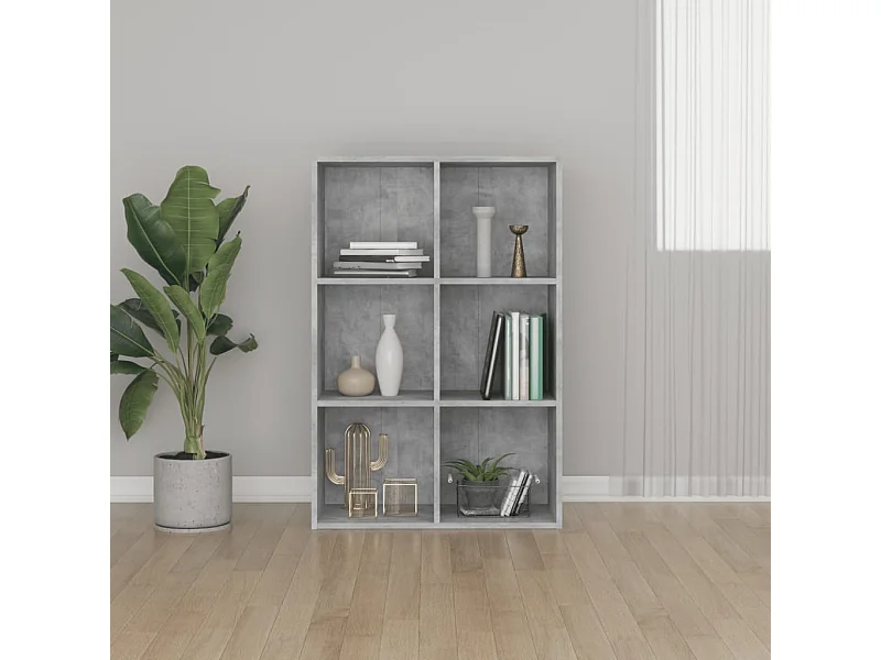 Libreria | Scaffale | Mobile di stoccaggio Credenza Grigio Cemento 66x30x98 cm Legno Multistrato