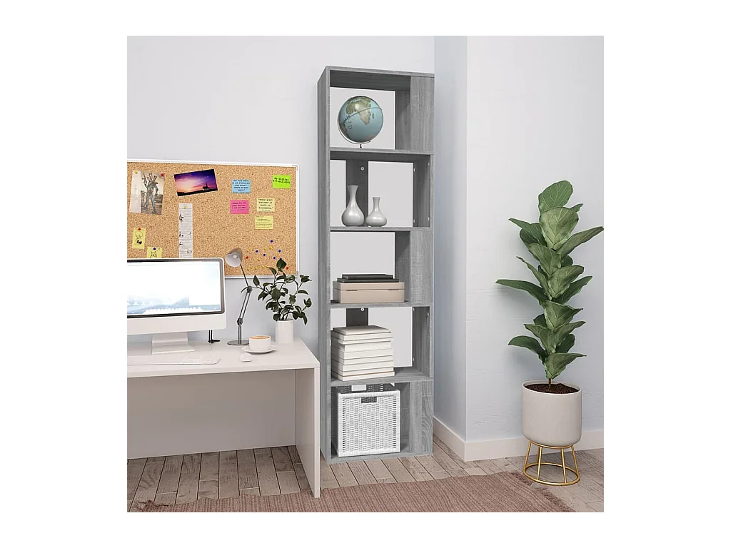 Bibliothèque | Etagère de rangement | Meuble de rangement Sonoma gris 45x24x160 cm Bois d'ingénierie