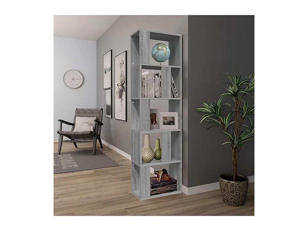 Bibliothèque | Etagère de rangement | Meuble de rangement Sonoma gris 45x24x160 cm Bois d'ingénierie