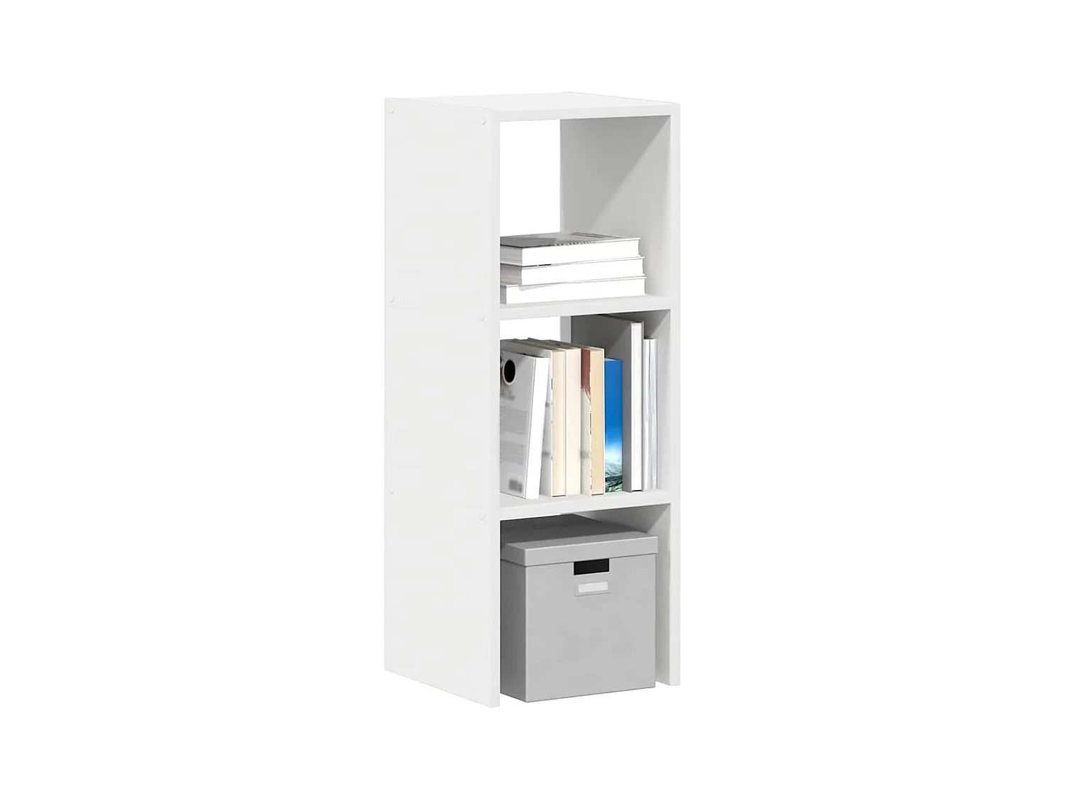 Bibliothèque | Etagère de rangement | Meuble de rangement empilable blanc 30x30x80 cm bois d'ingénierie