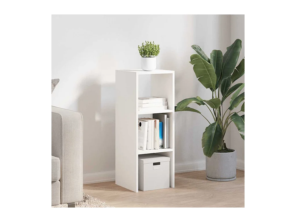 Bibliothèque | Etagère de rangement | Meuble de rangement empilable blanc 30x30x80 cm bois d'ingénierie