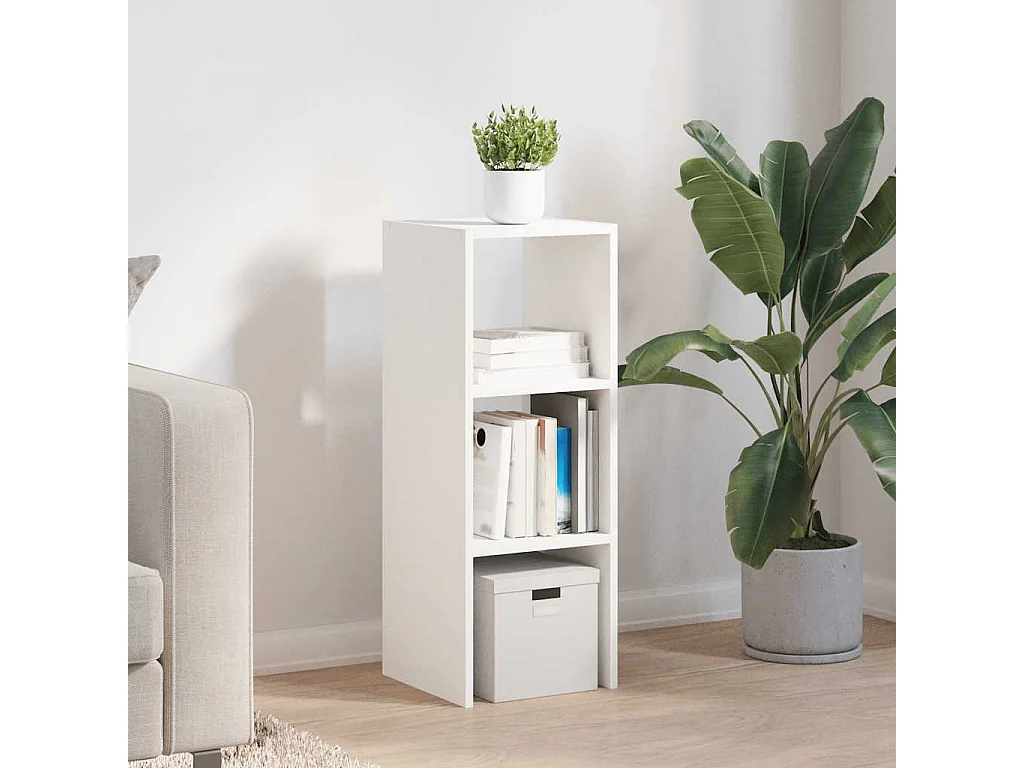 Bibliothèque | Etagère de rangement | Meuble de rangement empilable blanc 30x30x80 cm bois d'ingénierie