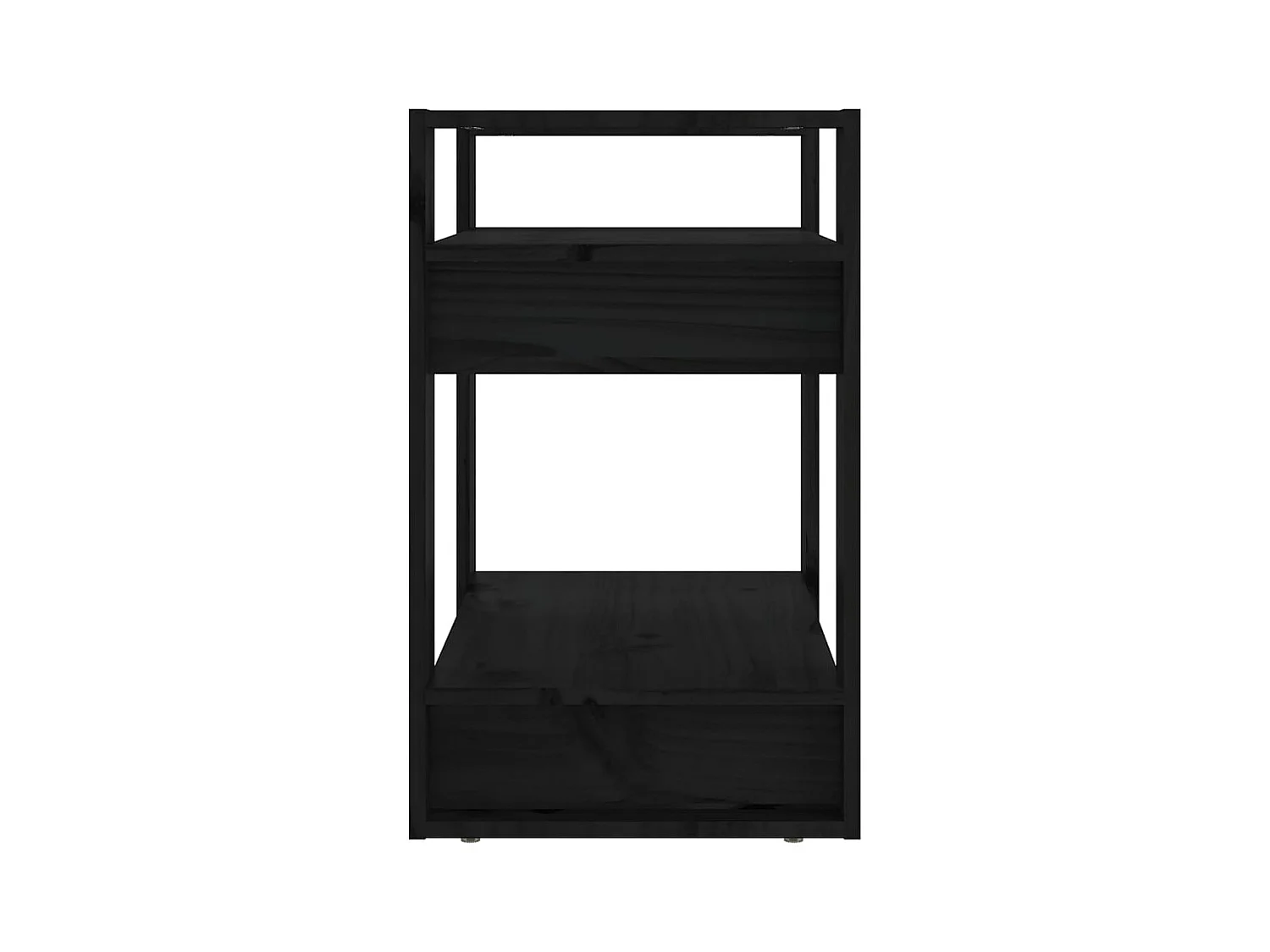 Bibliothèque | Etagère de rangement | Meuble de rangement Noir 60x35x57 cm Pin massif