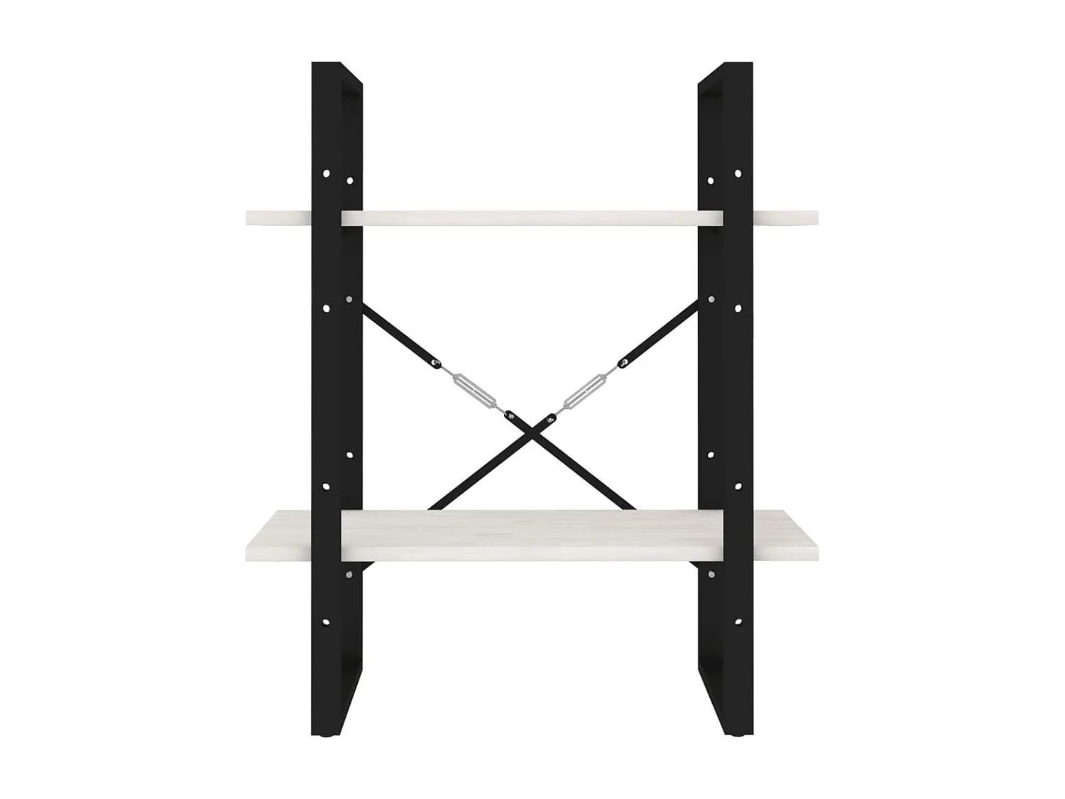 Bibliothèque | Etagère de rangement | Meuble de rangement à 2 niveaux Blanc 60x30x70 cm Bois de pin massif