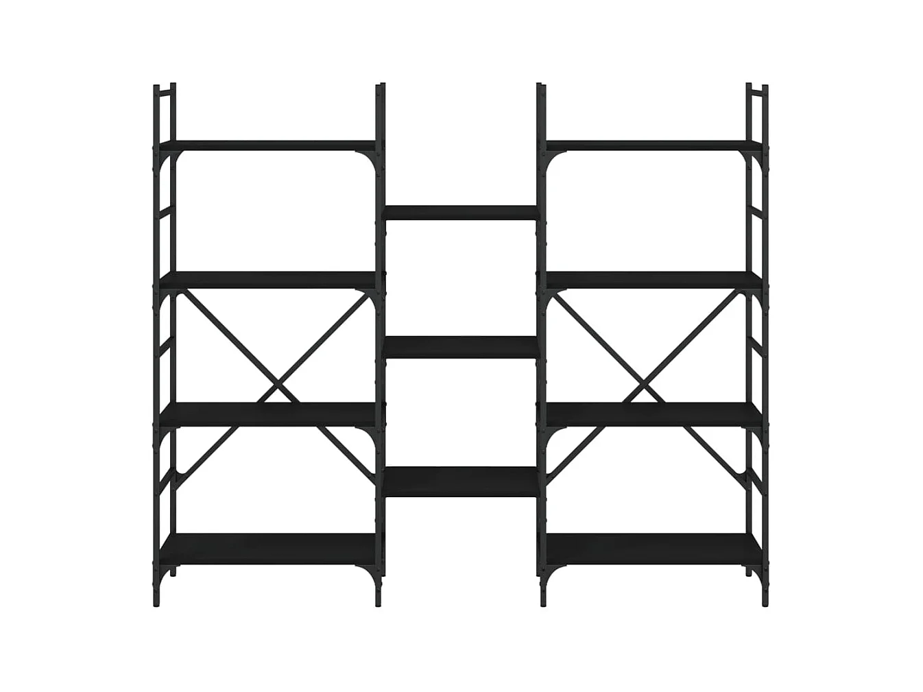 Libreria | Scaffale | Mobile di stoccaggio Nera 160x28,5x136,5 cm in Legno Multistrato