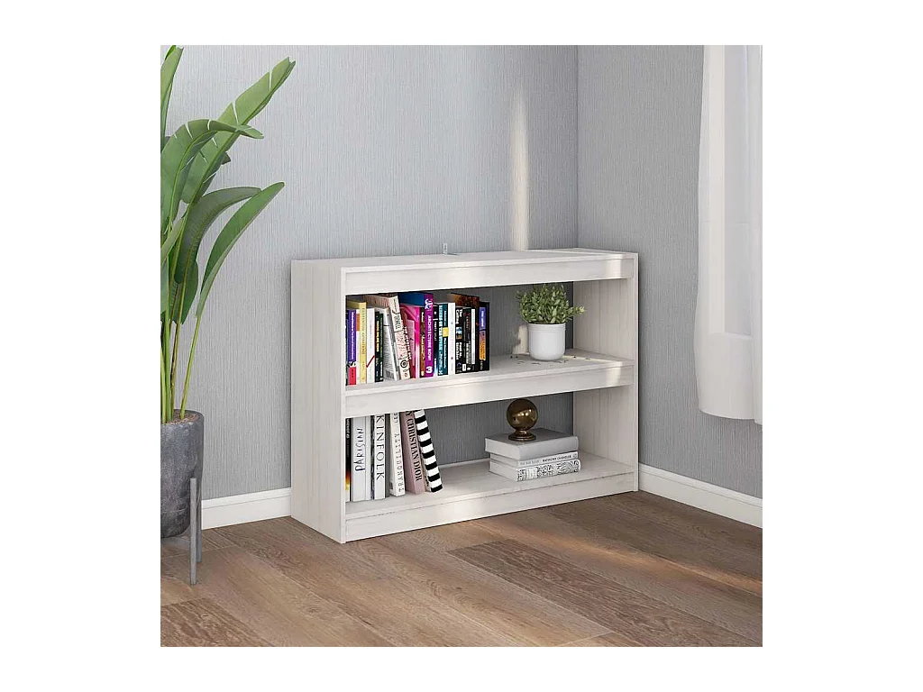 Bibliothèque | Etagère de rangement | Meuble de rangement Blanc 100x30x71,5cm Pin massif