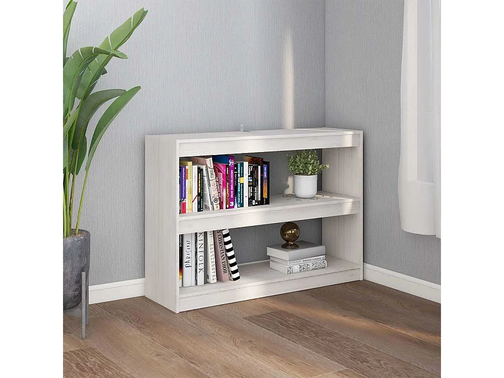 Bibliothèque | Etagère de rangement | Meuble de rangement Blanc 100x30x71,5cm Pin massif
