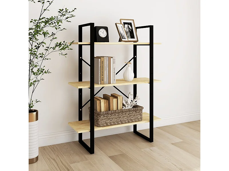 Bibliothèque | Etagère de rangement | Meuble de rangement à 3 niveaux 80x30x105 cm Bois de pin massif