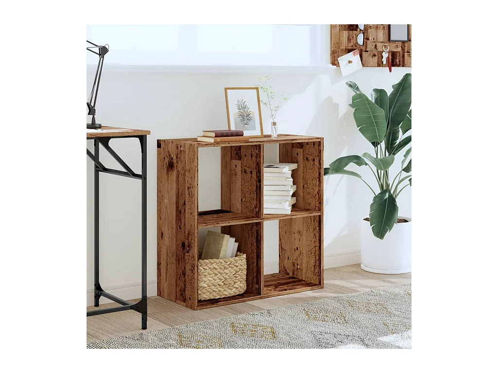 Bibliothèque | Etagère de rangement | Meuble de rangement vieux bois 68,5x32x68,5 cm bois d'ingénierie