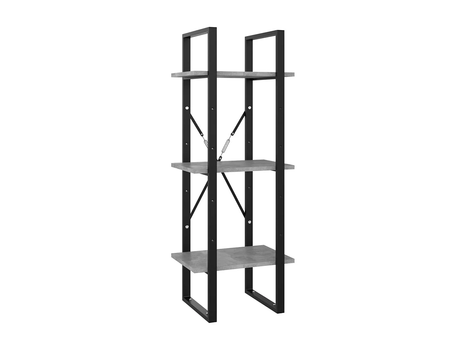 Bibliothèque | Etagère de rangement | Meuble de rangement à 5 niveaux Gris béton 40x30x175cm Bois ingénierie