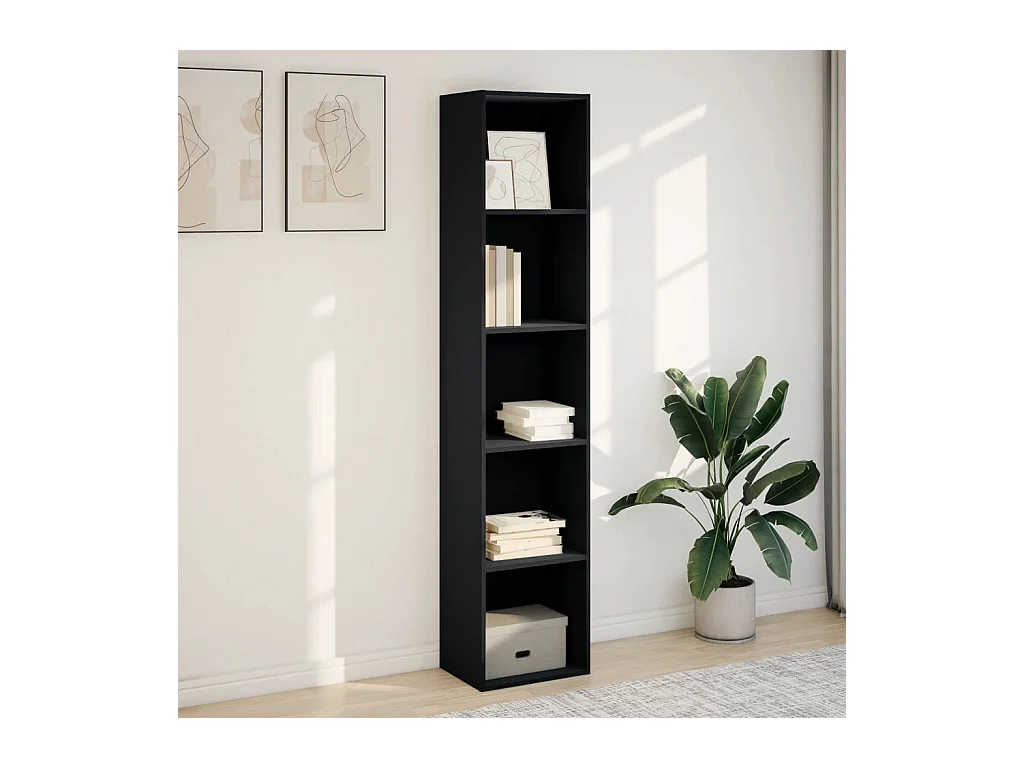Bibliothèque | Etagère de rangement | Meuble de rangement noir 40x30x189 cm bois d'ingénierie